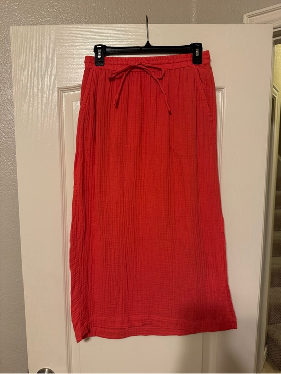 Dresses & Skirts - Coral Drawstring Midi Skirt